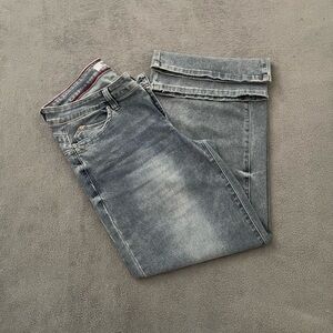 YMI Women's Stylish Gray Wide Leg Jeans